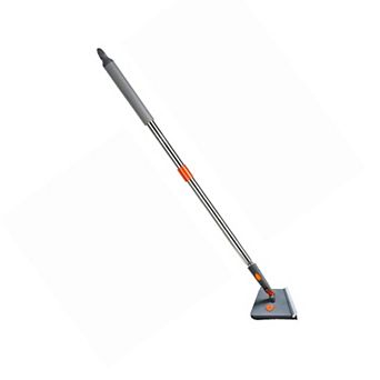 2-in-1 Baseboard & Wall Cleaner Mop with Squeegee, Extendable Handle, 8 Reusable Chenille Pads, 360°