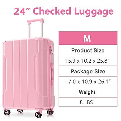 24-inch Expandable Spinner Luggage Lightweight ABS Suitcases