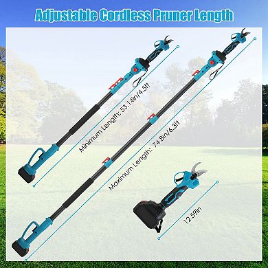 2-in-1 Cordless Electric Pruning Shears with Pole, 21V 4.0Ah, 13FT Reach