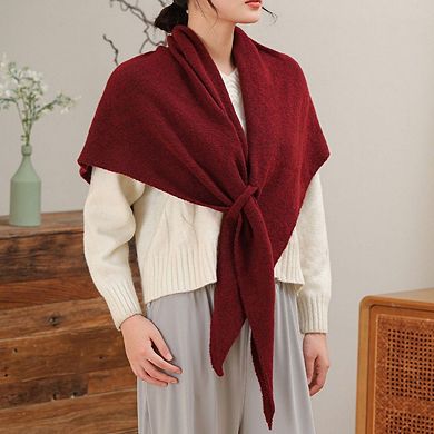 Women's Soft Solid Knit Scarf with Draped Shape Textured Finish and Wrap Design