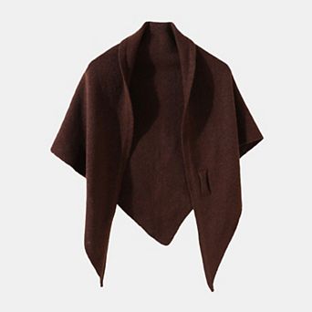 Women's Soft Solid Knit Scarf with Draped Shape Textured Finish and Wrap Design