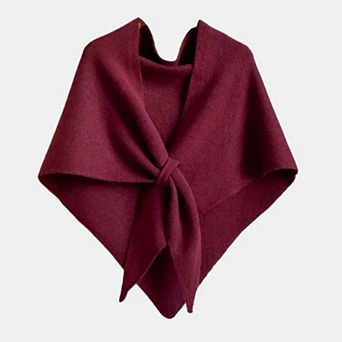Women's Soft Solid Knit Scarf with Draped Shape Textured Finish and Wrap Design