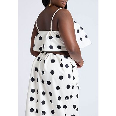 ELOQUII Women's Plus Size Cropped Bubble Top