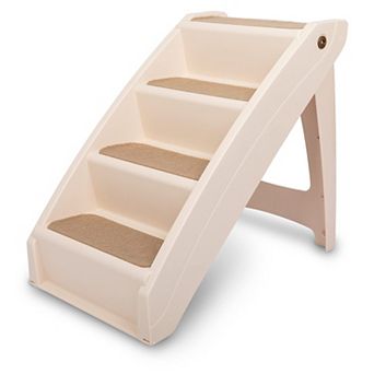Portable Pet Stairs: 4-step, lightweight, non-slip, holds 150 lbs. Easy storage
