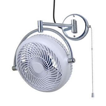 10-inch Industrial ABS 3-Blade Wall Mount Oscillating Fan with Pull Chain