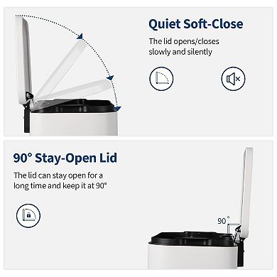 13.2 Gallon Brushed Stainless Steel Trash Can