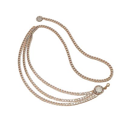 Elegant Golden Layered Chain Waist Belt Amazon.com: CHESKY 14K Gold Plated Layered Waist Chain for  main image 3