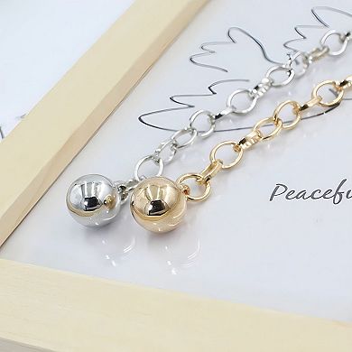 Women's Textured Circle Link Waist Chain Belt with Adjustable Fit and Charm Accent 43x0.6in