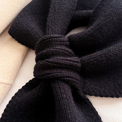 Women's Soft Knit Scarf with Pull-Through Loop Design Cozy Textured Fabric 29.5x7in