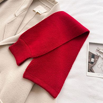 Women's Soft Knit Scarf with Pull-Through Loop Design Cozy Textured Fabric 29.5x7in