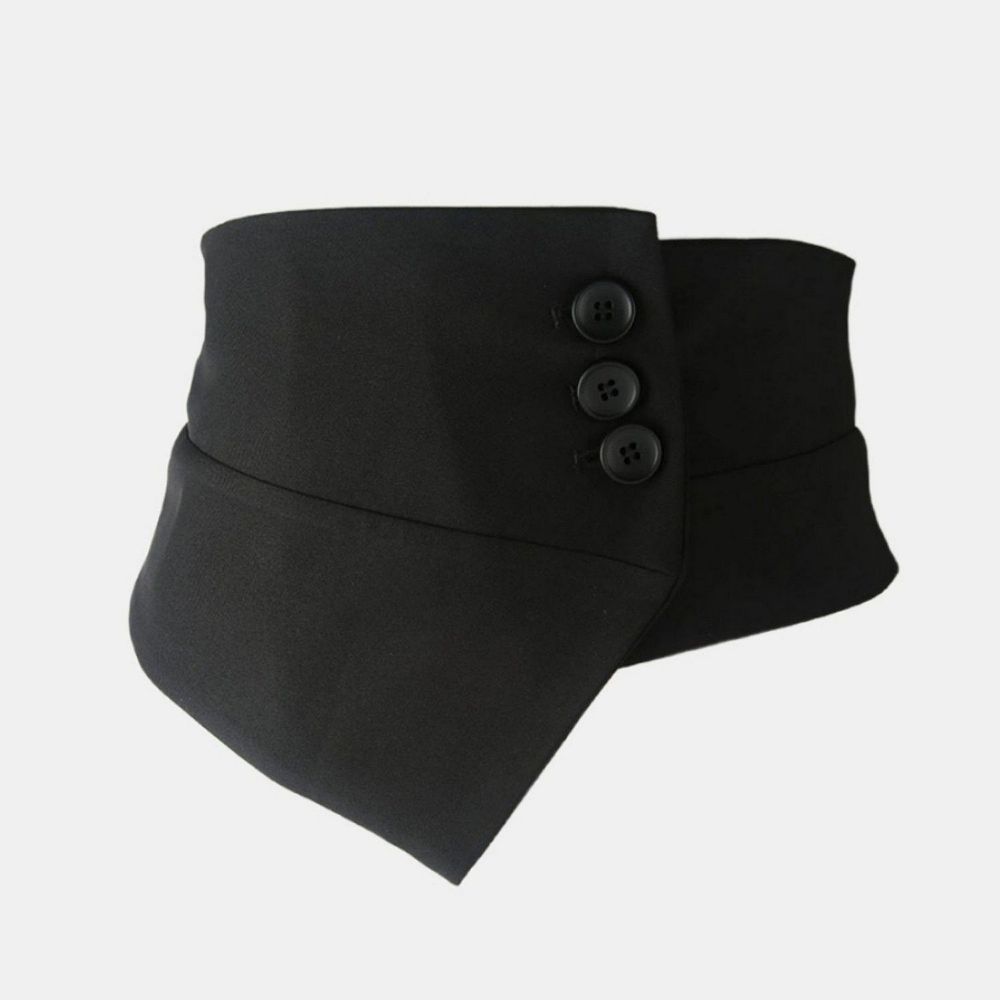 Women's Asymmetrical Wide Belt with Overlapping Panel and