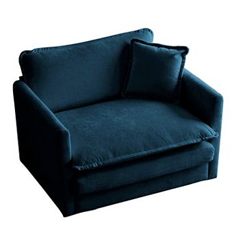 Homy Casa Deep Seat Single Sofa Armchair with Pillow, Chenille Upholstery