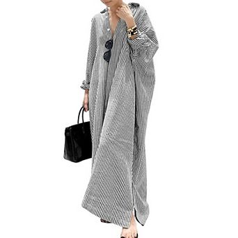 Striped Long Sleeve Maxi Dress for Women
