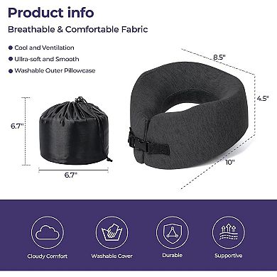 Dual-Core Travel Pillow for Airplane, Upgraded Support Core Neck Pillow for Sleeping
