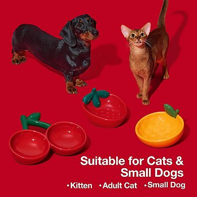 Ceramic Pet Bowl Tilted Design Pet Feeder for Food and Water Anti Vomit Cat Bowls