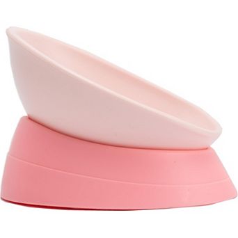 Bowl Anti-Slip Dog Cat Dish Detachable Rubber Bowl Pet Sterile Tilted Pet Feeder Slope Base