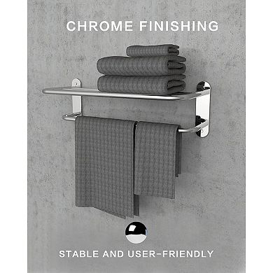 Bathroom Towel Rack Towel Bar Towel Shelf Chrome Stainless and Zinc Alloy Wall Mount