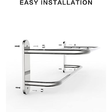 Bathroom Towel Rack Towel Bar Towel Shelf Chrome Stainless and Zinc Alloy Wall Mount