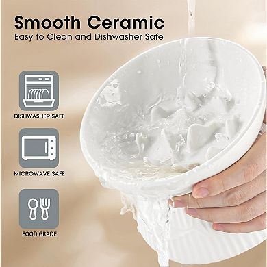 Cat Slow Feeder, Ceramic Slow Feeder Cat Bowl, Upgraded Ridges To Prevent Vomiting