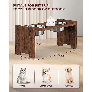 Elevated Dog Bowls, Adjustable Raised Dog Bowl Stand for Small Puppy and Cats