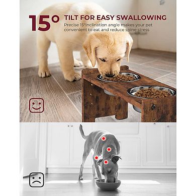 Elevated Dog Bowls, Adjustable Raised Dog Bowl Stand for Small Puppy and Cats