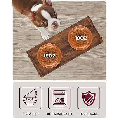 Elevated Dog Bowls, Adjustable Raised Dog Bowl Stand for Small Puppy and Cats
