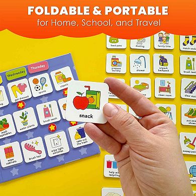 QUOKKA Chore Chart 72 Routine Magnets & Star Rewards for Kids 3+ Years Responsibility Schedule