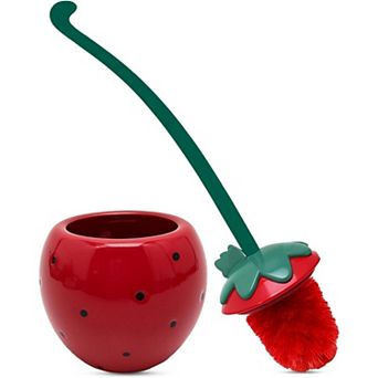 Deep & Sturdy Toilet Bowl Brush with Holder - Strawberry Bowl Brush - Durable Scrubbing