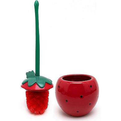 Deep & Sturdy Toilet Bowl Brush with Holder - Strawberry Bowl Brush - Durable Scrubbing