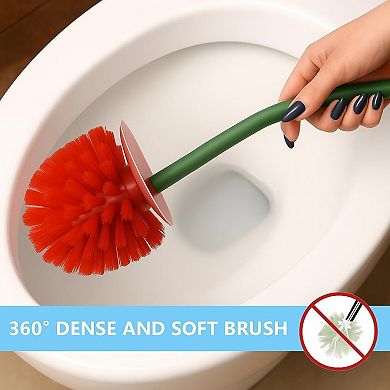Deep & Sturdy Toilet Bowl Brush with Holder - Strawberry Bowl Brush - Durable Scrubbing