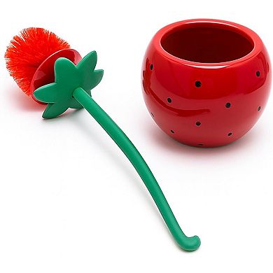 Deep & Sturdy Toilet Bowl Brush with Holder - Strawberry Bowl Brush - Durable Scrubbing