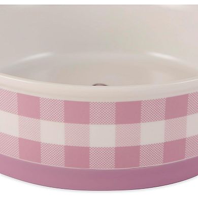Ceramic Food Bowls, Non-Slip Dishwasher Safe, Medium Set, 6x2 Pansy Check