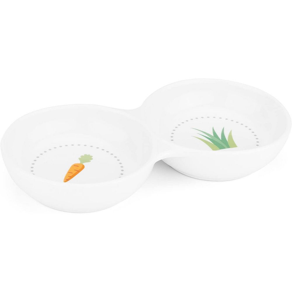 Double Food Bowl for Small Animals - Ceramic Food Bowls for Rabbits ...