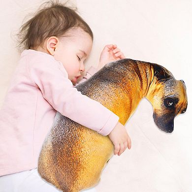 3D Dog Throw Pillow 3D Simulation Plush Stuffed Animal Cushion Pillow Toy (Hound 50cm)