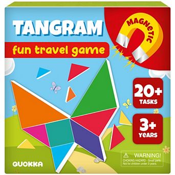 QUOKKA Magnetic Tangram Game for Kids 4-8 Travel Puzzle Toy for Road Trips & Plane Rides