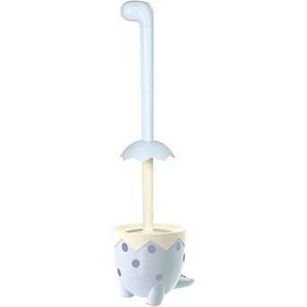 Dinosaur Toilet Brush, Cute, TPR Bristles Round Brush, Compact Size, Floor Standing