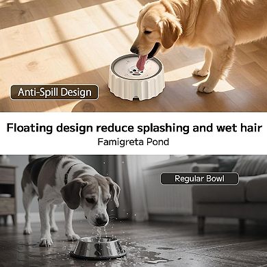 Dog Water Bowl 70oz/2L Large Capacity Water Dispenser No Spill Non Slip No Splash