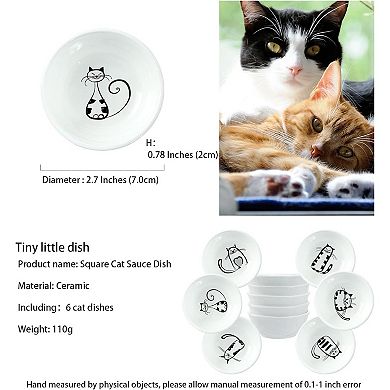 Cute Cat Ceramic Sauce Dish,Mini Side Seasoning Dish,Condiment Dishes