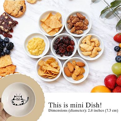 Cute Cat Ceramic Sauce Dish,Mini Side Seasoning Dish,Condiment Dishes