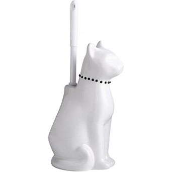 Cat Toilet Brush Holder - Ceramic Whimsical Feline Design with Wide-Mouth Storage