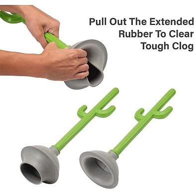 Cactus Toilet Plunger and Brush Set for Bathroom Cleaning - 1 Set