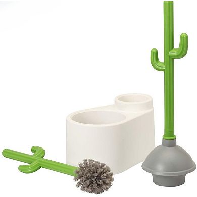 Cactus Toilet Plunger and Brush Set for Bathroom Cleaning - 1 Set
