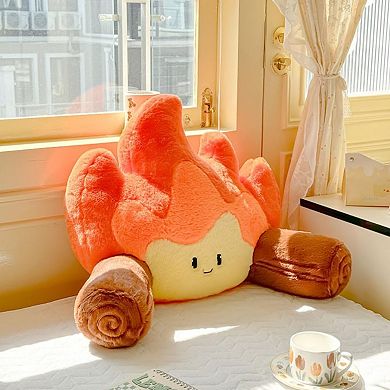Funny Campfire Reading Pillow Fake Fire Back Rest Pillow Cartoon Bonfire Plush Pillow