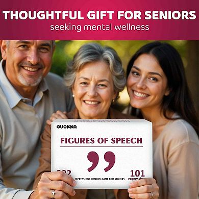 QUOKKA Elderly Memory Games 202 Expression Cards for Alzheimer's or Dementia Activities for Seniors