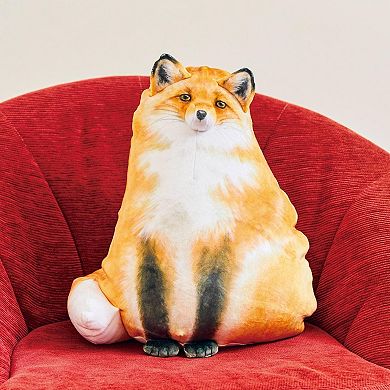 Fox Stuffed Animal, 14" Fox Plush Pillow, Cute Plushies, Throw Pillow Doll Big Plush Toy