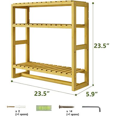 Over The Toilet Storage Bathroom Shelves Wall Mounted 3 Tier Space Saver Corner Shelf