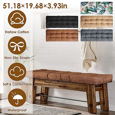 Bench Seat Cushion Non-Slip, Waterproof Long Chair Cushion with Ties