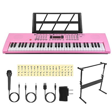 61-Key Digital Music Keyboard for Kids with Microphone & Stand