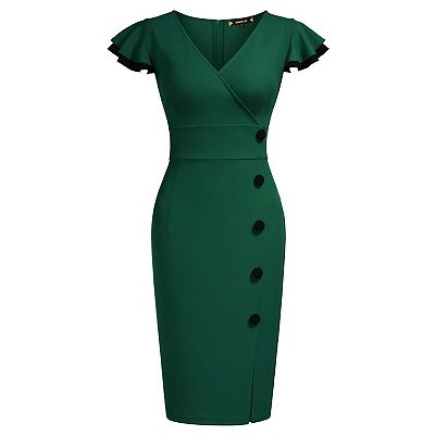 white christmas dresses Women Midi Pencil Dress with Sweetheart Neckline Xs / Red main image 1