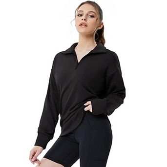 Women's Half Zip Quilted Sweatshirts Long Sleeve Pullover Tops Casual Fashion Fall Tops